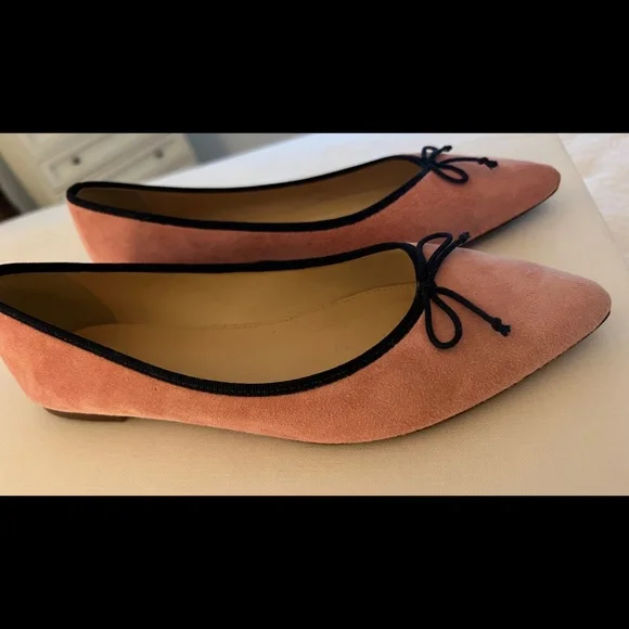 J Crew Suede Gemma Ballet Flats, Pink, Size 8 - Picture 3 of 5